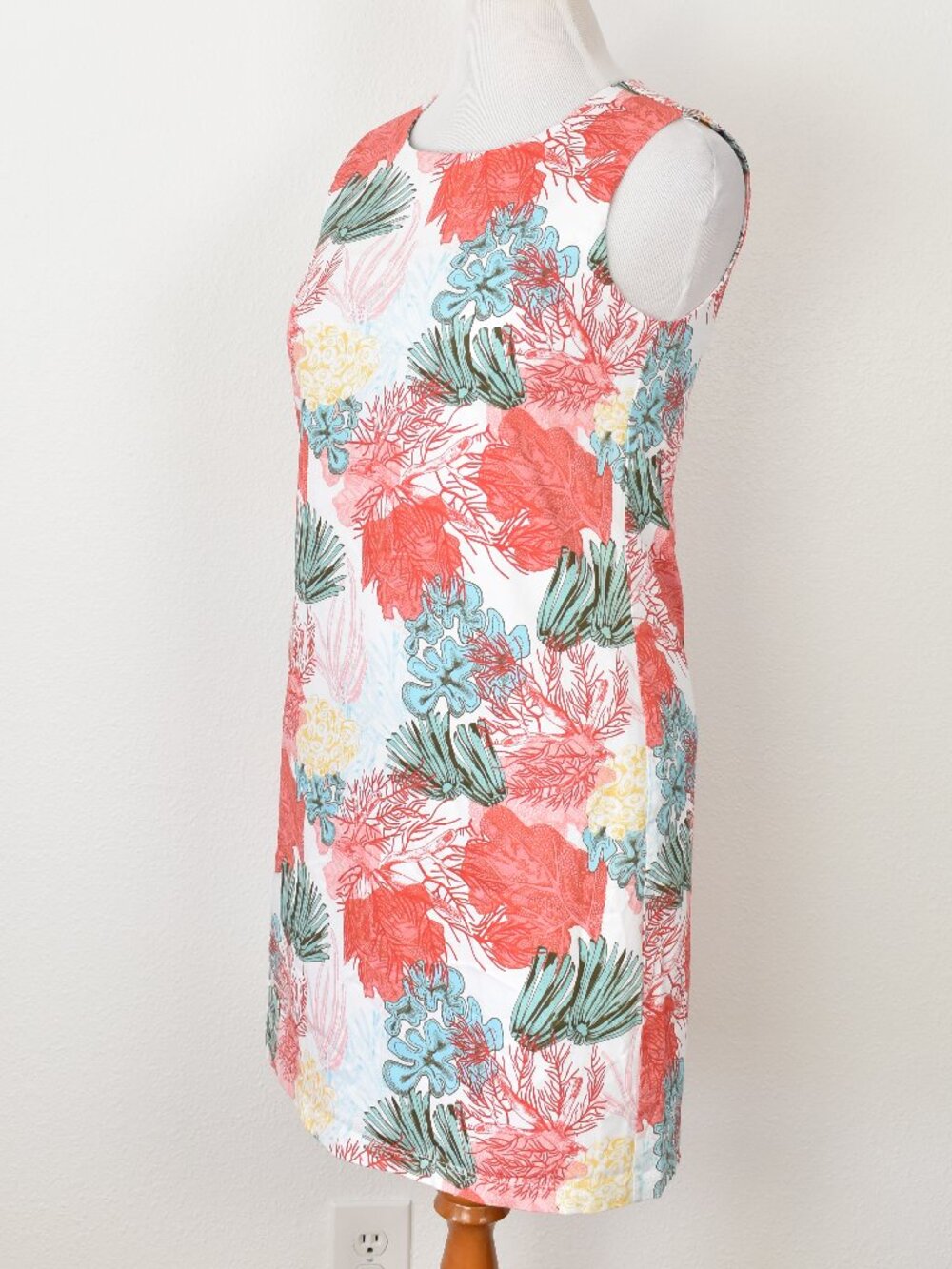 Persifor Margot Sheath Dress Coral Reef Print - L - Picture 3 of 8